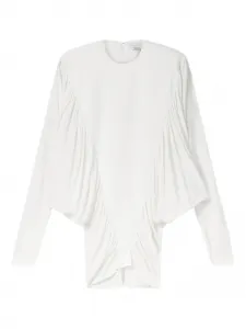 Мини-платье с длинными рукавами и сборками STELLA MCCARTNEY, белый
