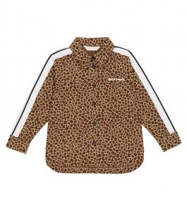 Рубашка с логотипом и леопардовым принтом Palm Angels Kids, Beige White