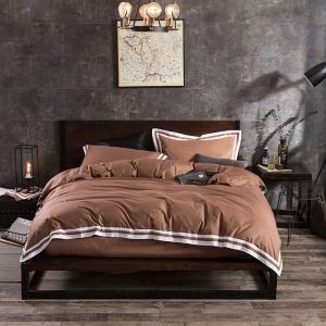 IBDRYKK Комплект постельного белья из хлопка с пододеяльником 300 tc, мягкий, фиолетовый