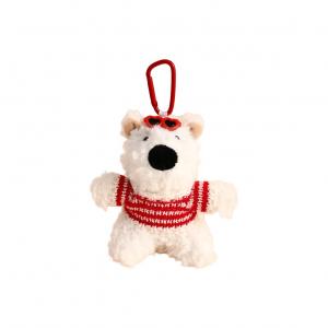 Рюкзак с вест хайленд уайт терьером на Новый год, брелок для ключей от машины, плюшевая кукла игрушка высотой 11,5 см MDH, белый