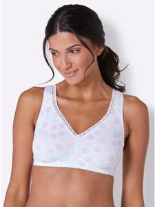 Удобный бюстгальтер без косточек белого цвета с принтом. WITT WEIDEN