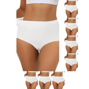 8 пар женских эластичных трусиков-хипстеров без швов с высокой талией Inspire Chic, White