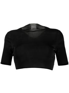 The Row укороченный топ с короткими рукавами, черный