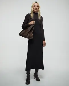 Платье с контрастной кокеткой Sfera, черный