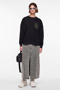 Джинсовая юбка макси Pieces, серый