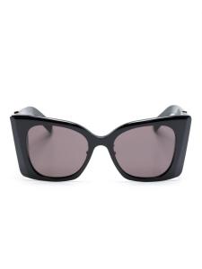 Saint Laurent Eyewear солнцезащитные очки в массивной оправе с логотипом, черный