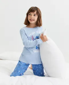 Длинная пижама с принтом Stitch together для девочки Cotton Juice, темно-синий