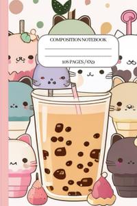 Kawii Libreta, Cuaderno, Bloc de notas, bonito: Gatos kawaii estilo japones, boba té, gracioso: 108 Páginas (Spanish Edition) (Independently published)