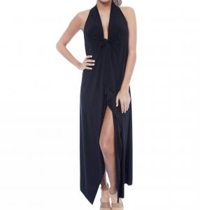 7-в-1 накидка-платье Long Beach в черном цвете WrapIt by Tish
