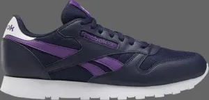 Кроссовки classic leather 'vector navy purple' Reebok, синий