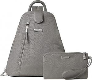 Женский рюкзак Baggallini Metro с сумками на запястье для телефона с RFID-меткой, оловянная зебра
