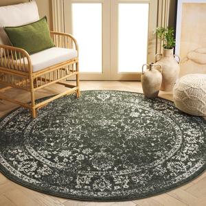 Ковер Safavieh Adirondack ADR109Y круглый, 122х122 см, темно-зеленый/слоновая кость