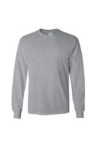 Простая футболка с длинным рукавом из ультрахлопка с круглым вырезом Gildan, серый