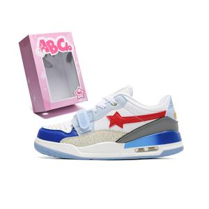 Кеды, обувь для скейтборда унисекс с низким верхом Abcio, белый/синий/красный