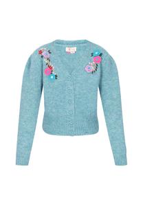 Вязаный кардиган IZIA Fashion Look, бирюзовый/голубой