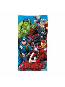 Avengers Удобное пляжное полотенце Avengers Assemble 70 x 140 см для супергероев, синего цвета