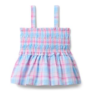 Топ Janie and Jack Smocked Madras Top, цвет Multicolor