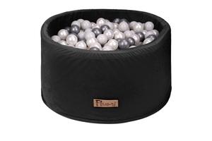 Сухой бассейн ЧЕРНЫЙ + 200 СЕРЕБРЯНО-СЕРО-ЖЕМЧУЖНЫХ ШАРИКОВ, Flumi