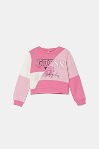 Детская хлопковая толстовка Guess, розовый