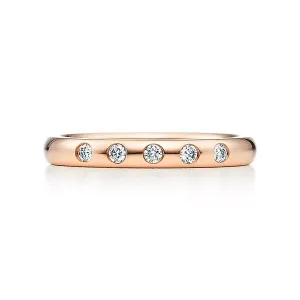 Кольцо Tiffany & Co. x Elsa Peretti Stacking Band, розовое золото/бриллиант