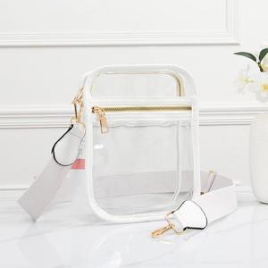 Прямоугольная прозрачная сумка через плечо из искусственной кожи FASHNZFAB, белый