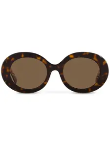 Солнцезащитные очки в круглой оправе черепаховой расцветки Dolce & Gabbana Eyewear, коричневый