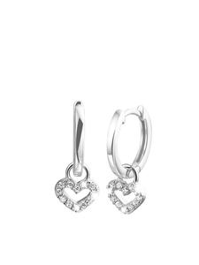 Lucardi Серьги в форме сердца из серебра 925 пробы