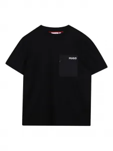 Футболка с карманом HUGO KIDS, черный