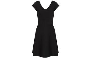 V-образный джерси-платье ARMANI EXCHANGE, черный