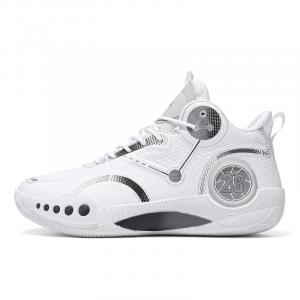 GQWE Антискользящие износостойкие баскетбольные кроссовки унисекс с кожаным верхом бело-серые, цвет Leather Upper White Gray