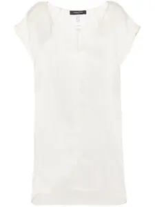 Шелковая полупрозрачная блузка Fabiana Filippi, нейтральный