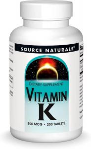 Витамин К Source Naturals 500 мкг, 200 капсул