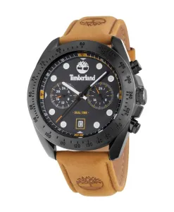 Мужские аналоговые кварцевые часы Timberland Carrigan двойного времени с кожаным ремешком TDWGF2230501 Timberland, бежевый