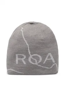 Шерстяная шапка бини с логотипом Roa, серый