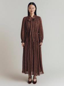 Платье в цветочек из орлы жоржетт Ghost, коричневый/разноцветный