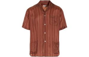 Рубашка мужская красно-коричневая Maison Margiela, коричневый