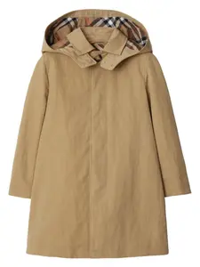 Однобортное пальто BURBERRY KIDS, нейтральный