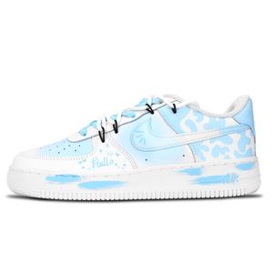 Nike Кроссовки Air Force 1 Textile Arts, износостойкие, низкие, для скейтбординга, унисекс, синие