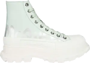 Кроссовки Alexander McQueen Tread Slick Boot McQueen Graffiti Logo - Pastel Green, зеленый