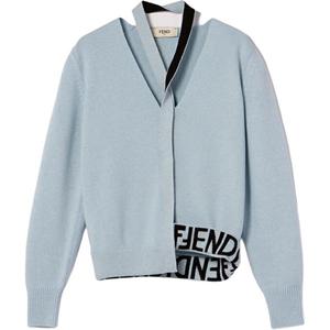 Кардиган с ажурными узорами FENDI, синий