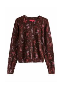 Джемпер Next Jumper, Chocolate Brown Sparkle Bow/Red