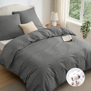 Комплект постельного белья Bedsure, 3 предмета, 200х200/80x80 см, серо-коричневый