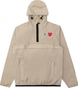 Куртка Comme des Garçons PLAY x K Way Half Zip Jacket 'Beige', кремовый