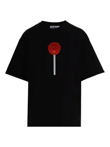 Хлопковая футболка с принтом леденцов Fiorucci, черный