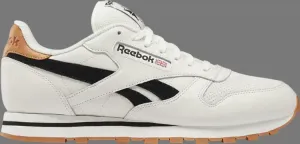 Кроссовки classic leather 'chalk black' Reebok, белый