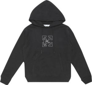 Худи Off-White Workers Logo Slim Hoodie 'Black/White', черный