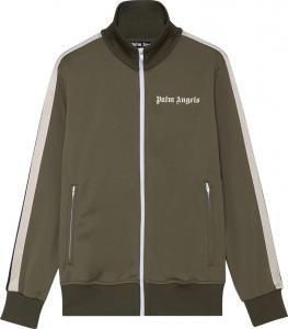Куртка Palm Angels Classic Track Jacket 'Military/Off White', зеленый