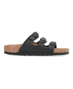 Кожаные сандалии с серебряными пряжками Birkenstock, черный