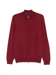 Кардиган на молнии без узора Boss, красный