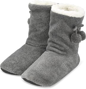 Женские тапочки-носки Keyela с подошвой, пушистые, мягкие, с противоскользящей подошвой, зимние домашние тапочки-ботиночки для женщин, Grey